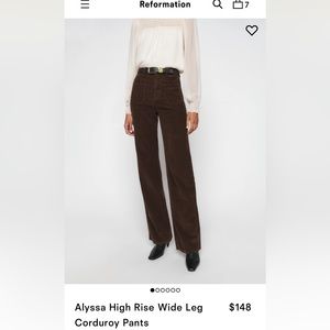 Reformation Alyssa corduroy pants